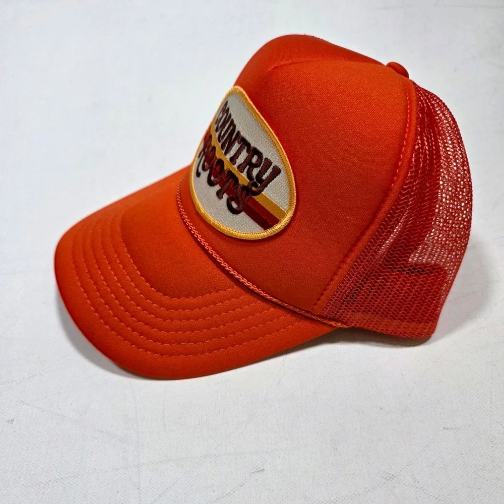 OTTO Trucker Hat Orange Country Roots Patch Mesh Snapback 39-165 Coachella Farm